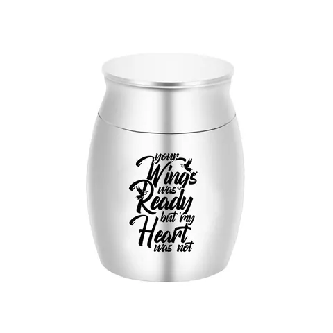Mini Stainless Steel Cremation Urn for Human Pet Ashes Memorial Jar Bird Engraved Keepsake Memorial Container