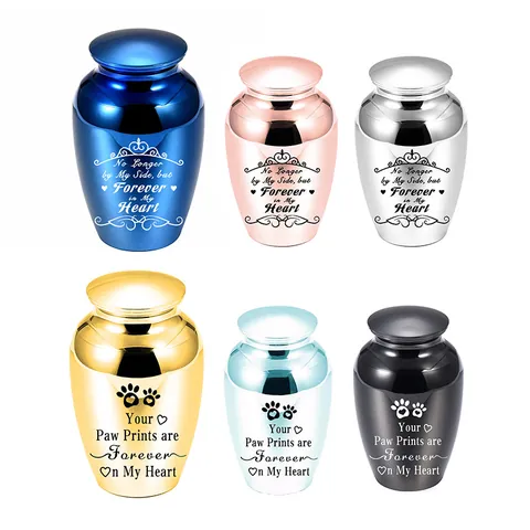 Stainless Steel Small Pet Cremation Urn For Ashes Memorial Keepsake Jar Moisture Proof Sealed Funeral Casket Urn For Pet Memorial