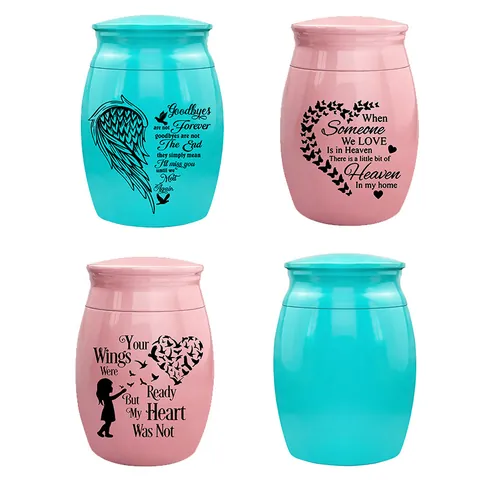 Mini Aluminiumlegierung Gedenkurne Für Menschen Haustiere Asche Herz Schmetterling Kremationsurne Deko Glas Geschenk