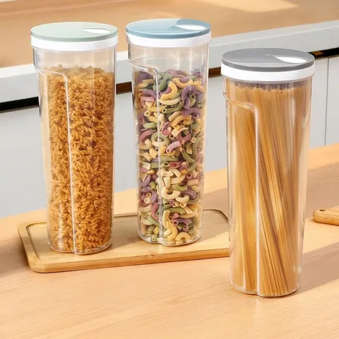 Food Grade PP Noodle Storage Box Transparent Sealed Pasta Container Spaghetti Holder Moisture Proof Jar Kitchen Organizer Jar