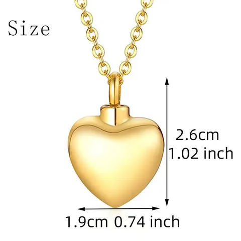 Heart Urn Necklace For Ashes Stainless Steel Memorial Cremation Jewelry Heart Locket Polished Keepsake Pendant For Women Men Ashes