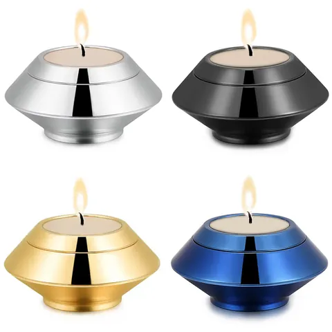 Mini Metal Keepsake Urn Candle Holder Memorial For Pet Human Ashes Polished Desktop Decor Remembrance Tealight Holder