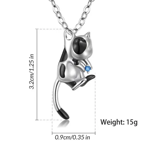 Stainless Steel 3D Tuxedo Cat Cremation Necklace Memorial Pet Urn Pendant With 12 Birthstones Rhinestone Cat Urn Jewelry For Ashes