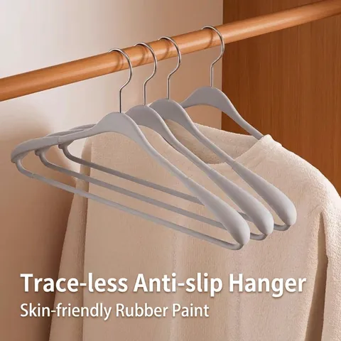 Non-Slip Wide Shoulder Hangers Seamless PP Plastic Clothes Rack For Heavy Coats Suits Space Saving Home Closet Organizer