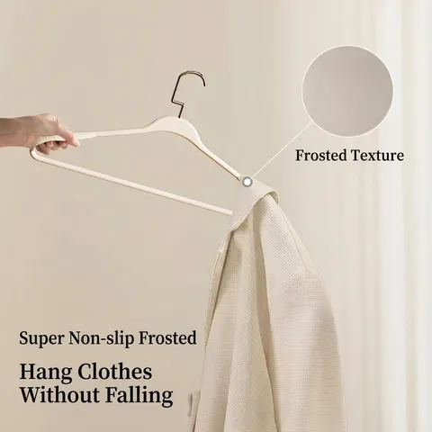 Non-Slip Wide Shoulder Hangers Seamless PP Plastic Clothes Rack For Heavy Coats Suits Space Saving Home Closet Organizer