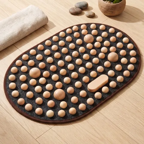 Natural Maple Wood Foot Massage Mat Acupressure Reflexology Pad For Indoor Home Health Care Relieve Tension Foot Relaxation