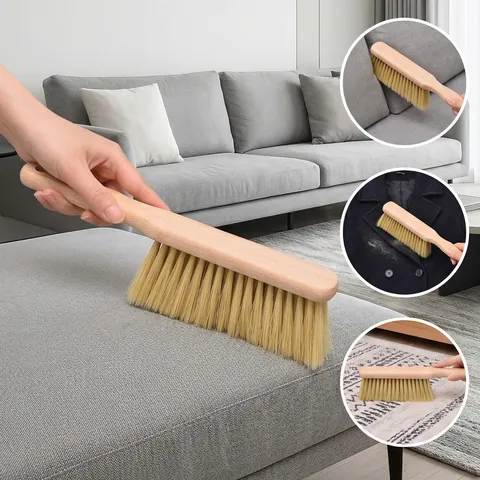 Beech Wood Bed Brush Natural Wood Handle Soft Bristles Dusting Brush For Sofa Carpet Bed Household Cleaning Tool