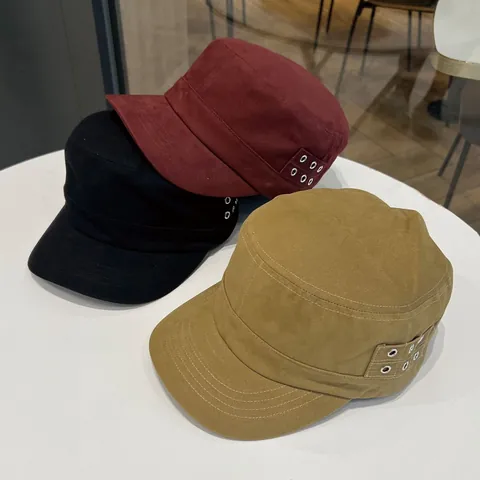 Unisex Flat Top Military Cap 100% Cotton Adjustable Tactical Cadet Hat Outdoor Sunshade Casual Baseball Cap For Men Women
