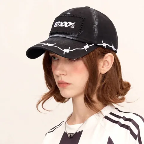 Amerikanische High Street Distressed Baseballkappe Baumwolle Bestickt Stacheldraht Dark Heavy Craft Unisex Verstellbar Sonnenhut