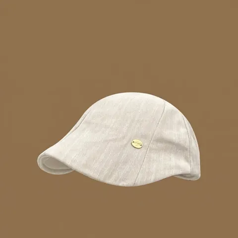 Casquette Gavroche Vintage en Satin Soie Coton pour Femmes Style Britannique Rétro Béret Couleur Unie Avec Décoration Métallique