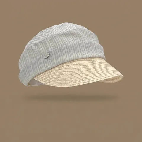 Women's Pleated Straw Sun Hat Wide Brim Foldable Cotton Blend Bucket Equestrian Hat Summer Beach Fashion Sunshade Hat
