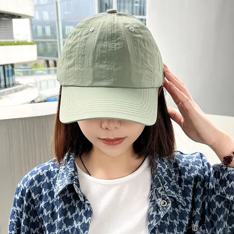 Damen Koreanischer Stil Nylon Schnelltrocknend Baseballkappe Minimalistisch Soft Top Verstellbar Sonnenschutz Hut Für Sport