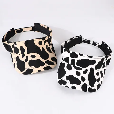 Sombrero de Visera con Estampado de Vaca a la Moda para Hombres Mujeres Ajustable Poliéster Estampado Playa al Aire Libre Ocio Casual Gorra