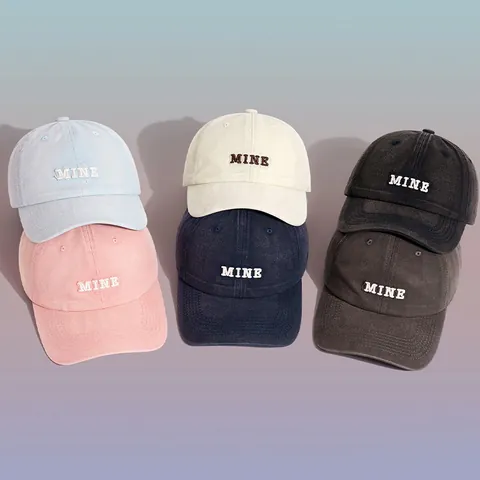 Koreanischer Stil Gewaschene Baumwolle Baseballkappe Für Herren Damen Stickerei Buchstaben Verstellbar Vintage Sonnenhut Outdoor Lässig