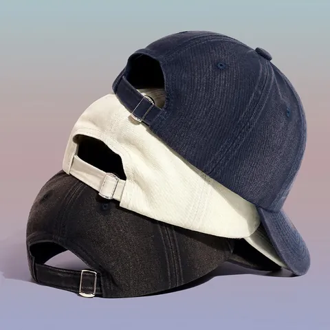 Koreanischer Stil Gewaschene Baumwolle Baseballkappe Für Herren Damen Stickerei Buchstaben Verstellbar Vintage Sonnenhut Outdoor Lässig