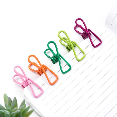 Multicolor Metal Clothespins 10 Pieces Pack For Drying Clothes Photo Clips Bag Sealing Clips Creative Anti-Slip Wire Pegs