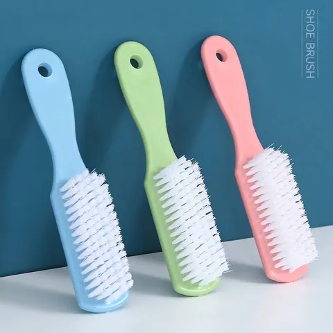 Multifunctional PP Plastic Shoe Brush Long Handle Cleaning Brush With Hanging Hole Laundry Washing Brush For Home Use