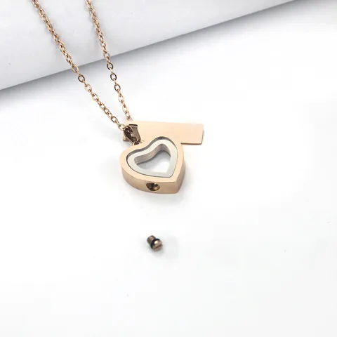 Stainless Steel Heart Urn Necklace For Ashes Pet Memorial Pendant Glass Keepsake Commemorative Jewelry With Forever In My Heart Tag