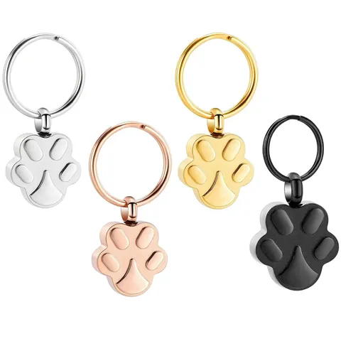 Roestvrijstalen Huisdier Crematie Urn Sleutelhanger Voor As Pootafdruk Herdenkingshanger Hond Kat Voetafdruk Souvenir Sieraden