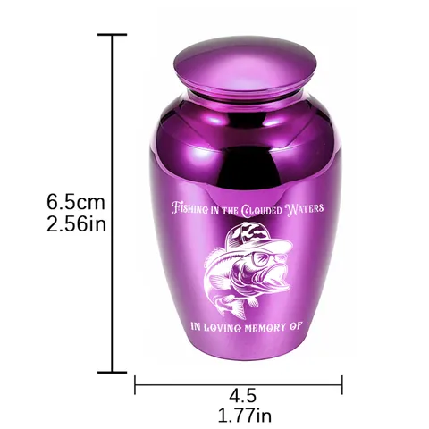 Small Memorial Pet Ash Urn Aluminum Alloy Keepsake Jar Sealed Moisture Proof Mini Cremation Urn For Human Ashes Hair Fish Pattern