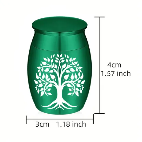 Mini Aluminum Alloy Memorial Urn Tree Of Life Keepsake For Pet Dog Cat Ashes Cremation Jar Small Commemorative Storage Container
