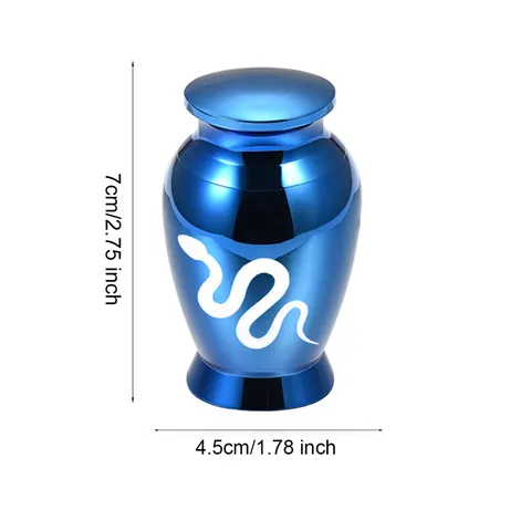 Snake Pattern Aluminum Alloy Keepsake Urn For Human Ashes Pet Memorial Jar Small Funeral Cremation Ash Container For Ashes Memorial Gift