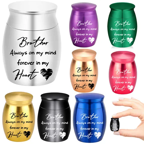 Mini Aluminum Alloy Memorial Urn For Human Pet Ashes Keepsake Heart Engraved Commemorative Casket Small Cinerary Jar Bottle