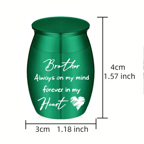 Mini Aluminum Alloy Memorial Urn For Human Pet Ashes Keepsake Heart Engraved Commemorative Casket Small Cinerary Jar Bottle