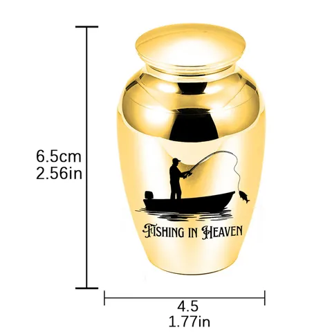 Urna Ricordo Piccola Pesca In Paradiso Per Ceneri Umane Animali Lega Alluminio Mini Barattolo Cremazione Funerale Regalo Commemorativo