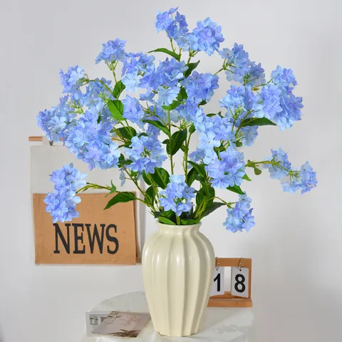 Long Branch Artificial Snow Orchid Hydrangea Silk Flower Bouquet Modern Minimalist Home Living Room Decor Wedding Photo Prop Fake Floral Stem