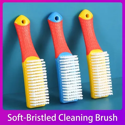 Multi Functional Soft Bristle Shoe Brush For Household Cleaning Laundry Board Brush With Ergonomic Handle And Hanging Hole