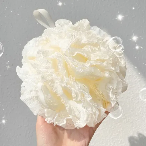 Lace Soft Edge Bath Ball Mesh Loofah Shower Sponge Exfoliating Bath Flower For Adults PE Material Rich Foam Scrubber