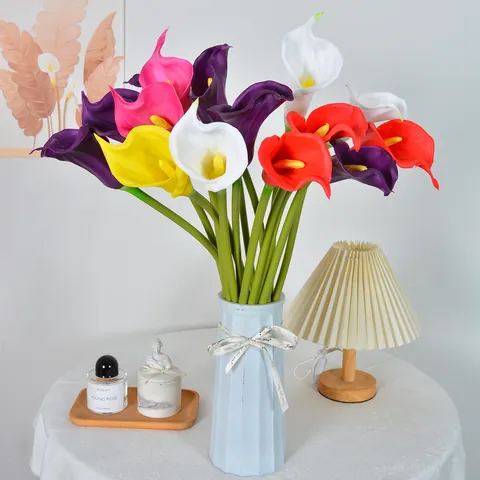 Echter Touch PU Künstliche Calla Lilie Lange Stiel Falsche Blume Für Hochzeit Zuhause Party Dekor Modern Botanische Florale Dekoration