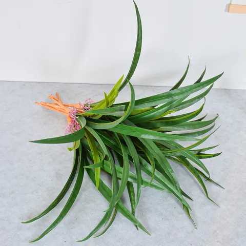Realistic Artificial Cymbidium Orchid Leaves PVC Faux Greenery Branch For Home Flower Arrangement Garden Landscape Decor