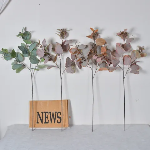 Nordic Style Artificial Eucalyptus Long Branches With Berries Fabric Greenery For Home Decor Wedding Office Flower Arrangement