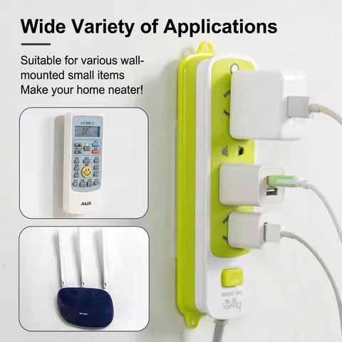 ABS Plastic Power Strip Fixator Wall Mount Holder Punch-Free Socket Organizer Storage Rack