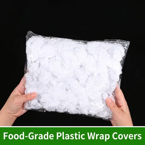 Disposable Plastic Food Covers Elastic Cling Film Caps For Bowl Plate Storage Refrigerator Preservation Dustproof PE Cover