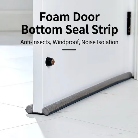 Door Bottom Seal Strip Twin Draft Guard Soundproof Dustproof Weather Stripping Under Door Blocker Home Hardware Accessory Grey