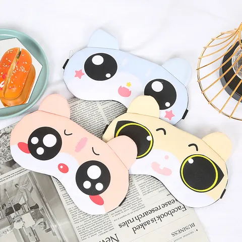 Cartoon Animal Sleep Eye Mask Cold Hot Compress Gel Detachable Polyester PVC Eye Mask Shading Fatigue Relief Travel Home