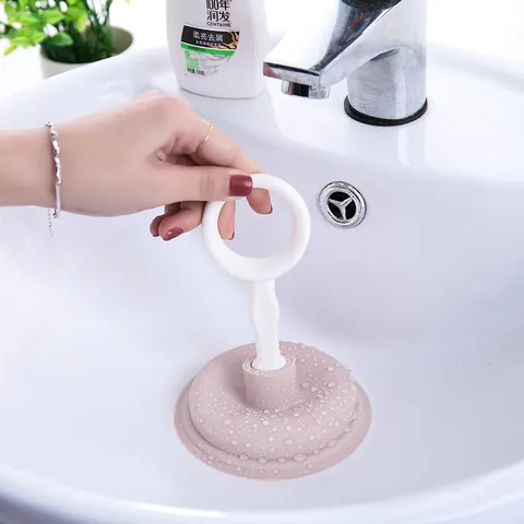 Manual Mini Kitchen Sink Plunger PVC Powerful Suction Drain Unblocker Cleaner Tool With Ring Handle For Bathroom Kitchen