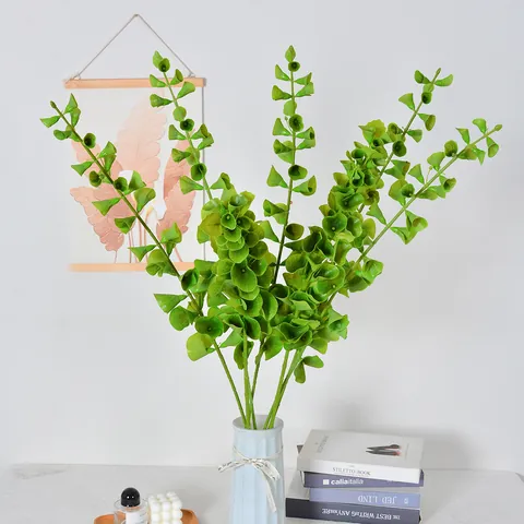 Hoja de Eucalipto Artificial Simulación de Verdor Decoración Nórdica para el Hogar Arreglo de Boda Tallos de Plantas de Plástico Realistas