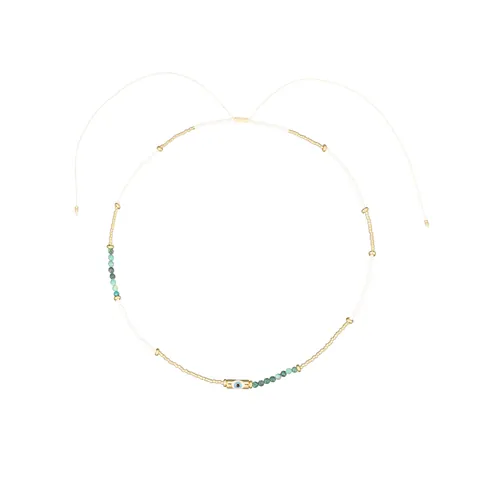 Collana con Ciondolo Occhio del Diavolo Etnico Bohemien Perline Miyuki Pietra Naturale Turchese Placcata Oro Gioielli Donna