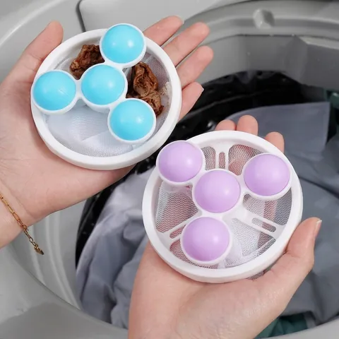 Floating Washing Machine Filter Mesh Bag Hair Lint Remover Laundry Cleaning Ball Debris Trap Reusable Mesh Pouch Laundry Tool