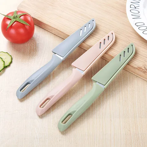 Cuchillo para Fruta Portátil de Acero Inoxidable Con Funda Protectora Cuchillo Pelador Minimalista Nórdico para Hogar Oficina