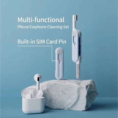 Kit de Brosse de Nettoyage Multifonctionnel Pour Écouteurs Avec Fente de Rangement Carte SIM 3 En 1 Outil de Nettoyage Portable Pour Mobile
