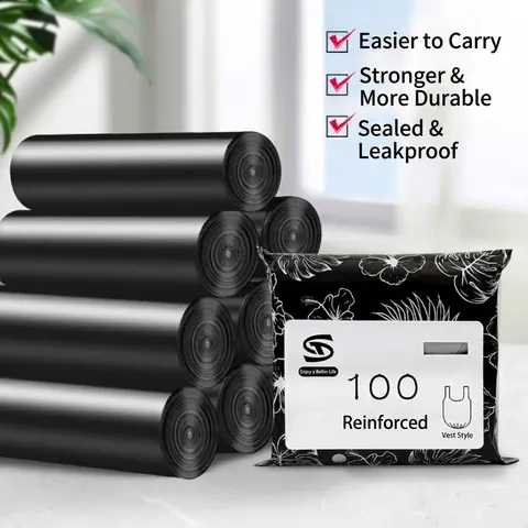 Bolsas de Basura Engrosadas Estilo Chaleco Con Asas Bolsas de PE Duraderas para Cocina Hogar Oficina Limpieza Eliminación de Residuos