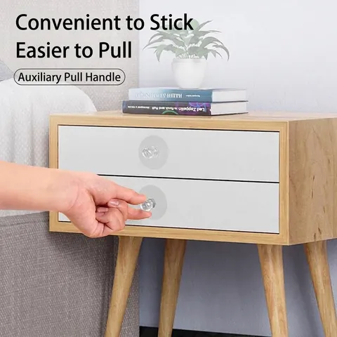 Multifunktionaler Selbstklebender Hilfsgriff Lochfrei PVC PP Kristalldesign Ziehgriff Für Schublade Glastür Kleiderschrank