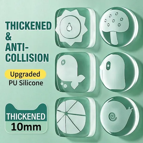 Self Adhesive Soft Rubber Door Handle Crash Pad Transparent Wall Protector Silent Buffer Furniture Protection Guard Pad