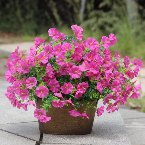 Artificial Morning Glory Silk Flowers Pansy Bouquet Outdoor UV Resistant Home Garden Decor Fake Flowers Floral Decor