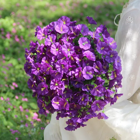 Artificial Morning Glory Silk Flowers Pansy Bouquet Outdoor UV Resistant Home Garden Decor Fake Flowers Floral Decor